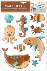 Autocollants muraux auto-adhésifs animaux marins (9 pcs)