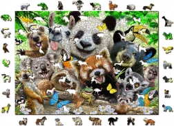 Puzzle en bois Paradis de l'ours 2 en 1 de Wooden City