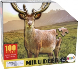 Puzzle 100 pièces avec motif de cerf dans la forêt