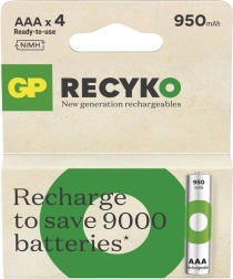 Batteries rechargeables AAA Ni-MH 950 mAh GP ReCyko