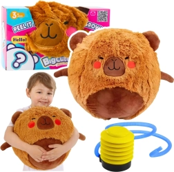 Balle sauteur en peluche capybara 50 cm avec pompe