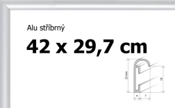 Cadre en aluminium pour puzzle A3 42 × 29,7 cm – argenté