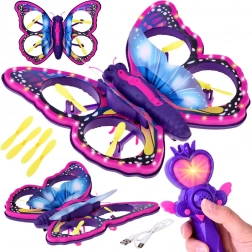 Drone papillon coloré avec LED et baguette magique – jouet RC volant pour enfants