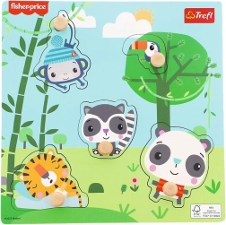 Puzzle à encastrer en bois FISHER-PRICE jungle, 5 pièces