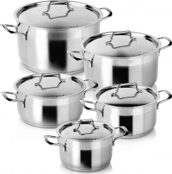 Set de casseroles en acier inoxydable ANETT, 10 pièces
