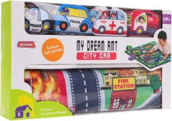 Tapis de jeu urbain de pompiers avec petites voitures souples