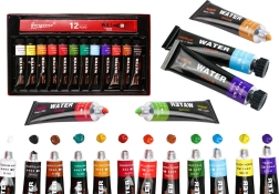 Set de peintures acryliques en tubes – 12 couleurs