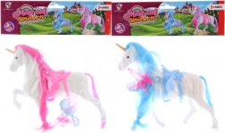 Licorne avec accessoires – poney en suédine coloré avec peigne et barrette