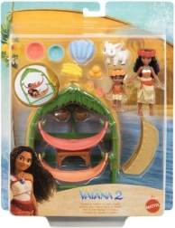 Set de jeu petite poupée Vaiana et sœur au village
