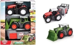Dickie Toys ensemble de véhicules agricoles FENDT (tracteur, bulldozer, remorque) 9 cm