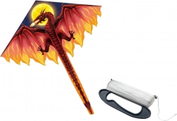 Grand cerf-volant dragon rouge longue queue 170 cm x 130 cm