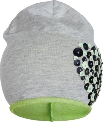 Bonnet de printemps en coton New Baby cœur, gris‑vert