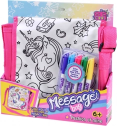 sac bandoulière pour enfants à colorier – licorne