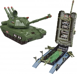 char-garage avec 4 voitures, effets lumineux et sonores, 44 cm