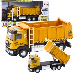 Camion de chantier – benne basculante jaune avec sons