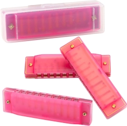 Harmonica diatonique rose pour enfants et débutants avec étui