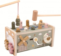 Jouet en bois multifonction de type tape-taupe ferme pour enfants 2+