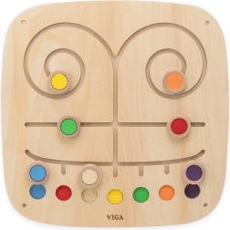 Tableau mural de manipulation Viga Toys avec parcours colorés