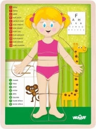 Puzzle en bois double face corps humain - fille