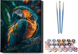 Peinture par numéros : Perroquet sur cadre 40x50 cm