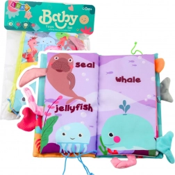 Livre sensoriel doux Animaux marins avec pages froissables et pouet-pouet