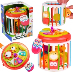 woopie cube sensorielle interactive et cylindre avec panneau musical