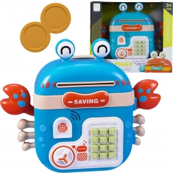 Tirelire électronique Crabe avec coffre-fort à code PIN – WOOPIE, bleu