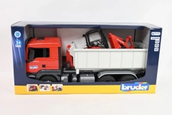 Camion-benne Bruder MAN TGS avec conteneur et chargeuse Schäffer Hoflader