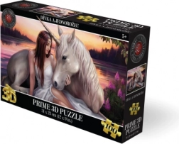 Puzzle 3D fille et licorne, 100 pièces