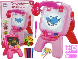 Tableau de dessin double face avec projecteur – rose