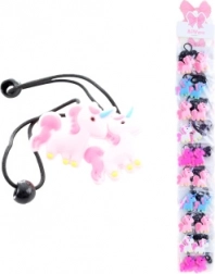 Élastiques à cheveux motif licorne, 2 pcs (lot de 10 sachets)