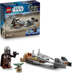 LEGO Star Wars Le Mandalorien et Grogu sur un speeder