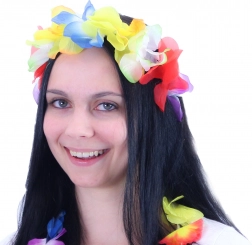 Serre-tête hawaïen avec fleurs pour carnaval