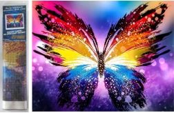 Peinture diamant Papillon coloré 30 × 40 cm