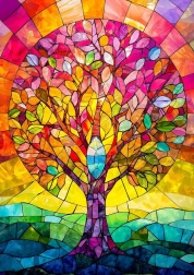 Arbre mosaïque Puzzle 1000 pièces