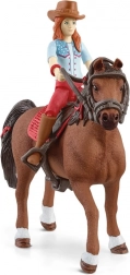 schleich horse club set d'équitation hannah et cayenne avec figurine articulée