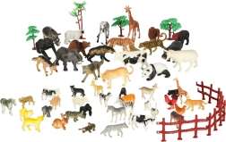 Ensemble de figurines d’animaux pour zoo et ferme, 59 pièces dans une boîte