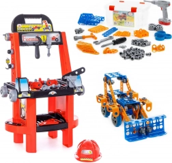 Set pour petit mécanicien Super Mechanik + Kit de construction d’outils Wynalazca Polesie