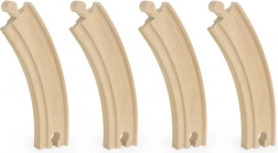 Rails en bois courbes longues, lot de 4 pièces