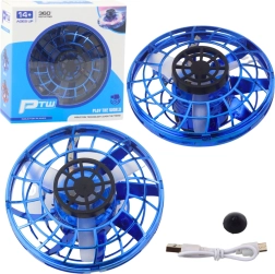 Disque volant UFO avec éclairage LED et gyroscope - Bleu