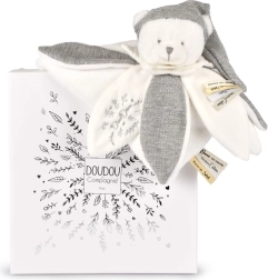 Coffret cadeau – Doudou en peluche ourson avec bonnet gris