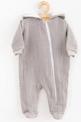 Combinaison bébé en mousseline à capuche New Baby Comfort Clothes grise 80 (9–12 mois)