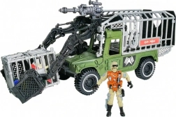 Soldat chasseur de dinosaures – set avec camion et cage 40 cm