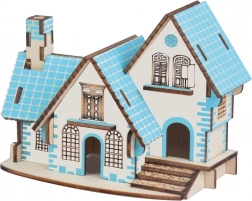 Puzzle 3D en bois – maison bleue