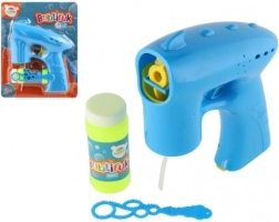 Pistolet à bulles bleu avec recharge, 13 cm