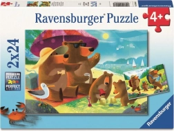 Ravensburger Puzzle Famille d’ours en excursion 2 x 24 pièces