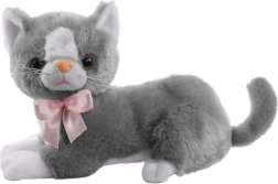 Maskot Flico chat gris avec nœud 34 cm