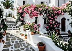 Peinture diamant patio fleuri 30 × 40 cm