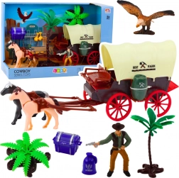 Set cowboy avec chariot western et figurines