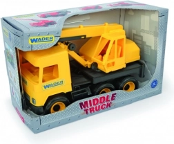 Camion-grue en plastique Middle Truck 40 cm, jaune – WADER
